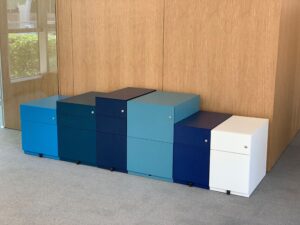 Aménagement rangements et casiers dans espaces de travail en flex-office ou coworking - Bloom Inside Lyon